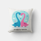 Niedlicher Dinosaurier Couple Personalisierter Val Kissen (Vorderseite)