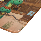 Niedlicher Dinosaurier/Cowboy Schneidebrett (Ecke)