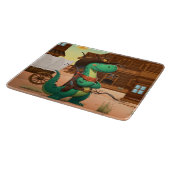Niedlicher Dinosaurier/Cowboy Schneidebrett (Ecke)