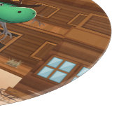 Niedlicher Dinosaurier/Cowboy Schneidebrett (Ecke)