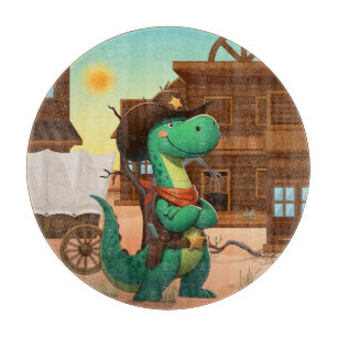 Niedlicher Dinosaurier/Cowboy Schneidebrett
