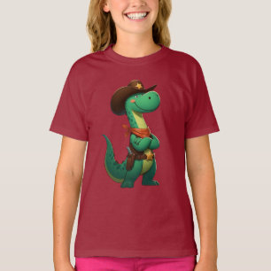 Niedlicher Dinosaurier/Cowboy T-Shirt