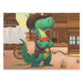 Niedlicher Dinosaurier/Cowboy Tischdecke (Vorderseite (Horizontal))
