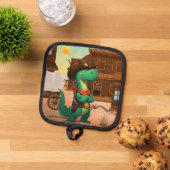 Niedlicher Dinosaurier/Cowboy Topflappen (Oben Unten)