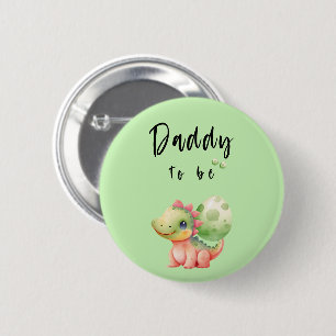 Niedlicher Dinosaurier Daddy-to-be Button