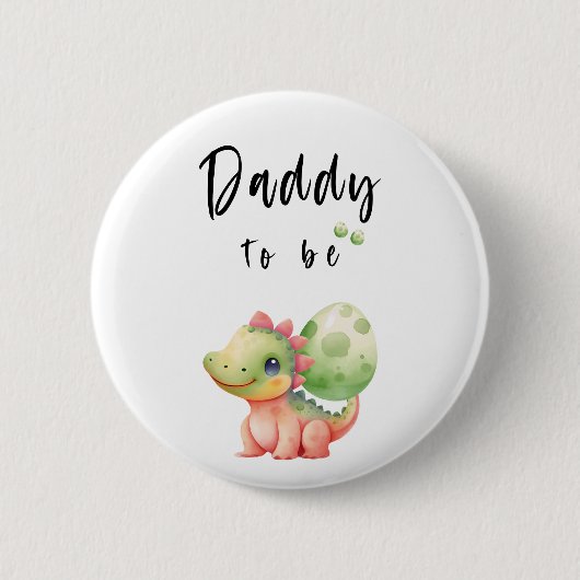 Niedlicher Dinosaurier Daddy-to-be Button (Vorderseite)