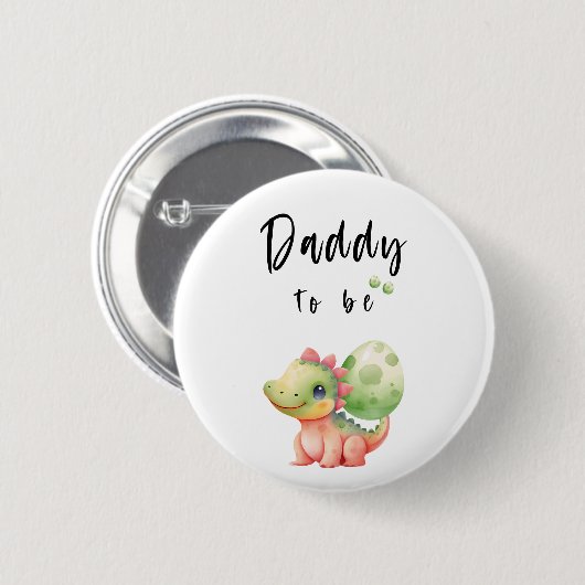 Niedlicher Dinosaurier Daddy-to-be Button (Vorne & Hinten)