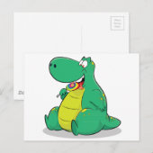 Niedlicher Dinosaurier, der Lollipop-Süßigkeiten i Postkarte (Vorne/Hinten)