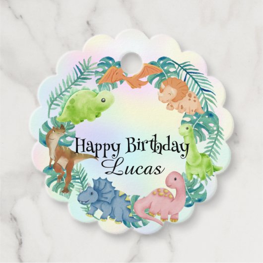 Niedlicher Dinosaurier Dschungel Schule Kindergebu Geschenkanhänger (Vorderseite)