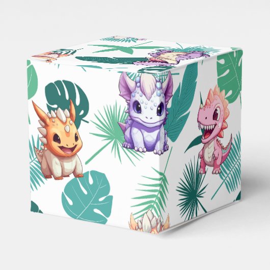 Niedlicher Dinosaurier Dschungel Schule Kindergebu Geschenkschachtel (Vorderseite)