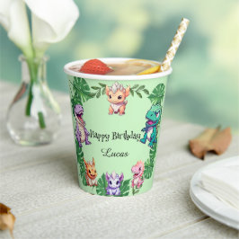 Niedlicher Dinosaurier Dschungel Schule Kindergebu Pappbecher