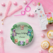 Niedlicher Dinosaurier Dschungel Schule Kindergebu Pappteller (Party)