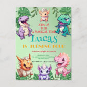 Niedlicher Dinosaurier Dschungel Schule Kindergebu Postkarte (Vorderseite)