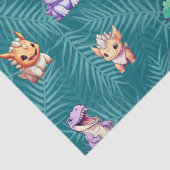 Niedlicher Dinosaurier Dschungel Schule Kindergebu Seidenpapier (Detail)