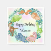 Niedlicher Dinosaurier Dschungel Schule Kindergebu Serviette (Vorderseite)