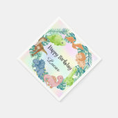 Niedlicher Dinosaurier Dschungel Schule Kindergebu Serviette (Ecke)