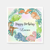 Niedlicher Dinosaurier Dschungel Schule Kindergebu Serviette (Vorderseite)