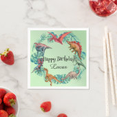 Niedlicher Dinosaurier Dschungel Schule Kindergebu Serviette (Beispiel)