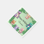 Niedlicher Dinosaurier Dschungel Schule Kindergebu Serviette (Ecke)