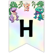Niedlicher Dinosaurier Dschungel Schule Kindergebu Wimpelkette (Zweite Fahne)