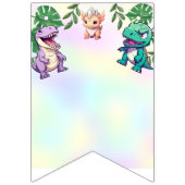 Niedlicher Dinosaurier Dschungel Schule Kindergebu Wimpelkette (Erste Fahne)