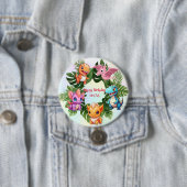 Niedlicher Dinosaurier-Dschungel-Schüler Geburtsta Button (Beispiel)