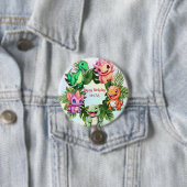 Niedlicher Dinosaurier-Dschungel-Schüler Geburtsta Button (Beispiel)
