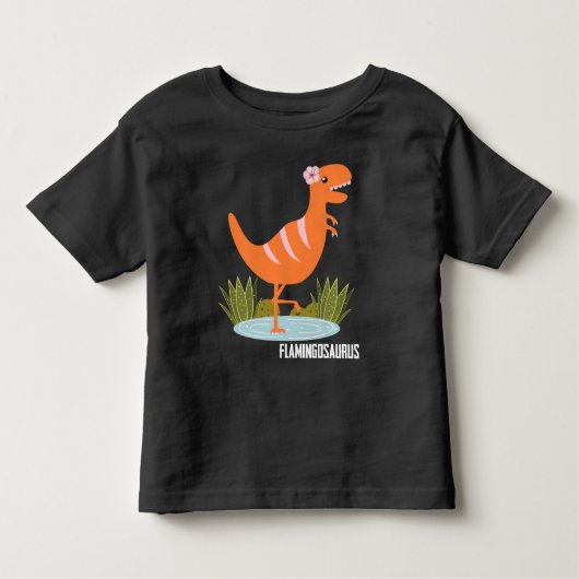 Niedlicher Dinosaurier Flamingo Reptiles Zoo Lover Kleinkind T-shirt (Vorderseite)