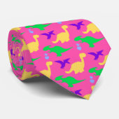 Niedlicher Dinosaurier Form rosa Muster Krawatte (Gerollt)