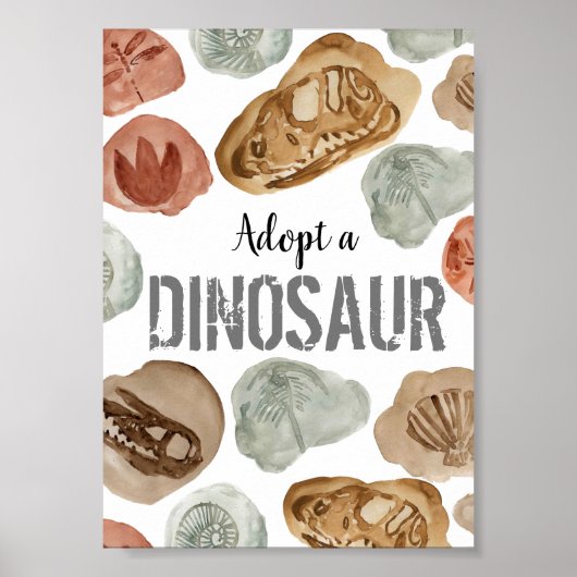 Niedlicher Dinosaurier Geburtstag adoptierte ein D Poster (Vorne)