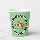 Niedlicher Dinosaurier Geburtstagskarren Kindernam Pappbecher (Vorderseite)