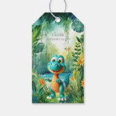 Niedlicher Dinosaurier-Geschenktag Geschenkanhänger (Rückseite)