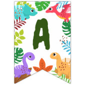 Niedlicher Dinosaurier Glücklicher Geburtstagsdeko Wimpelkette (Dritte Fahne)