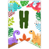 Niedlicher Dinosaurier Glückwunsch Geburtstagsdeko Wimpelkette (Zweite Fahne)