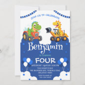 Niedlicher Dinosaurier graben Baggerballon Geburts (Vorderseite)