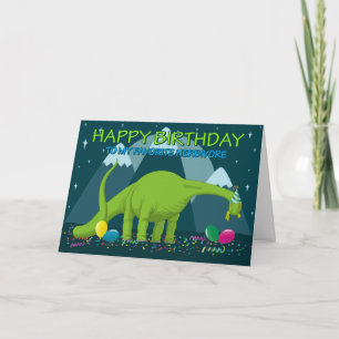Niedlicher Dinosaurier Herbivore, Geburtstag Karte