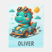 Niedlicher Dinosaurier im Auto Fleecedecke (Vorderseite)