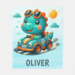 Niedlicher Dinosaurier im Auto Fleecedecke