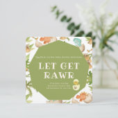 niedlicher Dinosaurier im Ei rawi eine Jungendusch Einladung (Stehend Vorderseite)