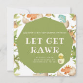 niedlicher Dinosaurier im Ei rawi eine Jungendusch Einladung (Vorderseite)