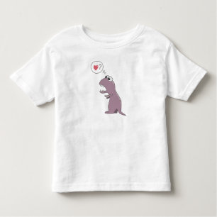 Niedlicher Dinosaurier im Liebe-Cartoon Kleinkind T-shirt
