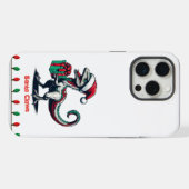 niedlicher Dinosaurier in Weihnachtsmannmütze Otte iPhone Hülle (Rückseite (Horizontal))