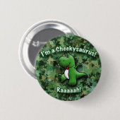 Niedlicher Dinosaurier ist ein Cheekysaurus Button (Vorne & Hinten)