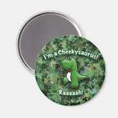 Niedlicher Dinosaurier ist ein Cheekysaurus Magnet (Vorderseite/Rückseite)