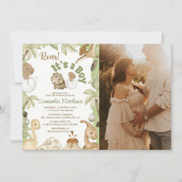 Niedlicher Dinosaurier "It's a Boy" Baby Dusche Fo Einladung