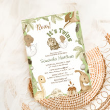 Niedlicher Dinosaurier "It's a Twins" Kinderdusche