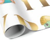 Niedlicher Dinosaurier-Junge Babydusche Geschenkpapier (Rolleneckpunkt)