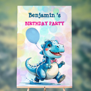 Niedlicher Dinosaurier Junge Glücklich Geburtstag  Acrylschild