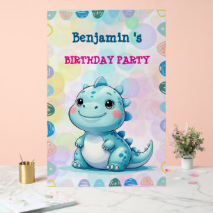 Niedlicher Dinosaurier Junge Glücklich Geburtstag Acrylschild