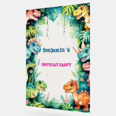 Niedlicher Dinosaurier Junge Glücklich Geburtstag  Acrylschild (Winkel)